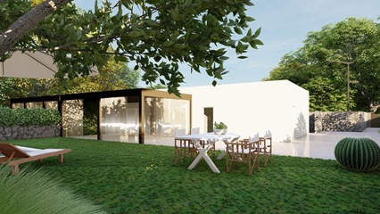 Villa con giardino privato in corso di costruzione